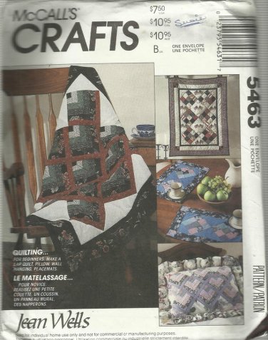 Quilt Pattern by Jean Wells-Beginners Quilt Package-Lap Quilt-Pillow-Wall Hangin