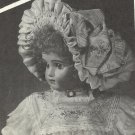 Doll Dress Pattern-Bourgoin Bonnet Pattern for 16" Head Size of Doll