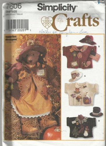 Bear Doll & Clothes Pattern-31" Bear Doll & Clothes-Hats-Jackets