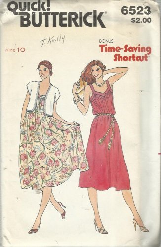 Vintage Pattern-Quick-Bonus Time-Saving Shortcut- Misses Vest & Dress-Size 10