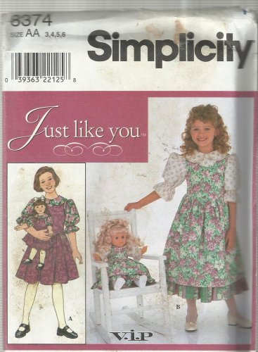 Pattern-Just Like You-Child's Jumper & Blouse-Doll Dress For 18" Doll  3-4-5-6