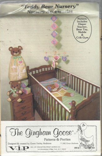 Vintage  Pattern-Gingham Goose-Diaper Stacker-Bear Toy-Mobile-Crib Gym-Quilt