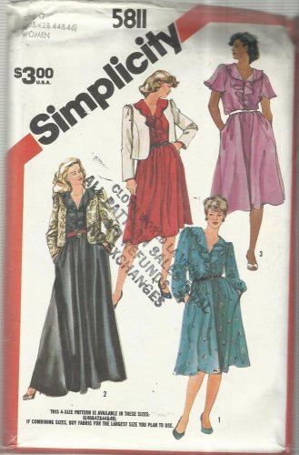 Plus Size Pattern-Women's Pullover Dress &  Unlined Jacket-Sizes 40-42-44-46