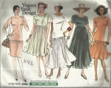 Vogue Basic Design Pattern-Very Easy Misses Dress in Sizes 12-14-16