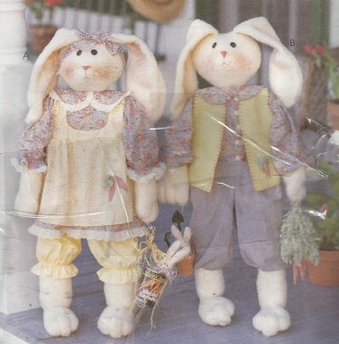 Crafts Pattern-Designs by Connie Sherlock-37" Bunny Greeters Dolls & Clothes