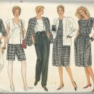 Vintage Pattern-VOGUE-Misses Jacket-Skirt-Pants-Shorts-Top-Sizes 8-10-12