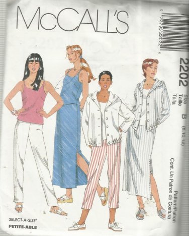 Pattern-Misses Blouson Top-Tank Top-Pull-On Pants-Skirt-Sizes 8-10-12-SUMMER