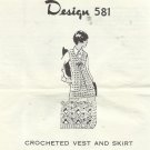 Vintage Crocheted Vest & Skirt -Design 581