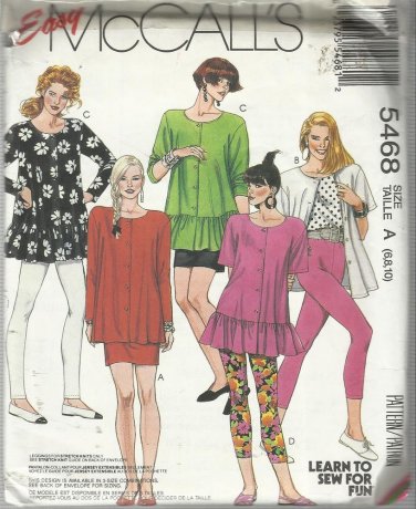 Pattern-Easy Learn to Sew For Fun-Misses Tunic-Skirt-Leggings in Sizes 6-8-10