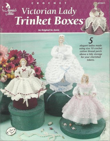 Crochet Pattern Booklet-Victorian Lady Trinket Boxes-5 Elegant Ladies-Valentines