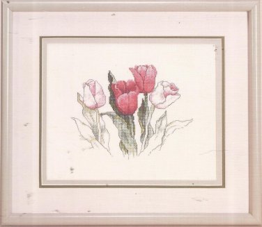 Cross Stitch Pattern Leaflet-TULIPS From Original Watercolors By Janet Powers