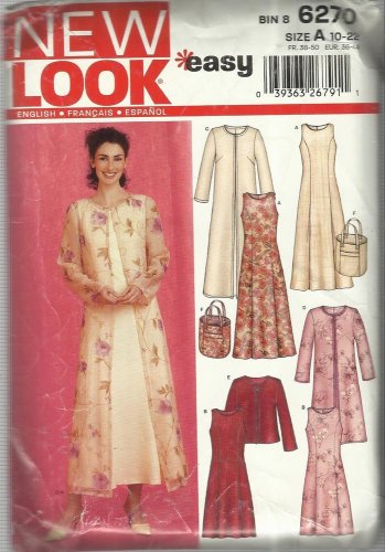 Pattern-Easy New Look-Jacket-Dress-Bag-Size 10-22