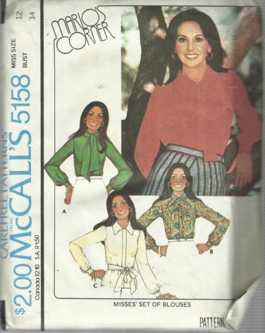 Vintage Pattern-Marlo's Corner-Carefree-Misses Set of Blouses-Size 12, Bust 34