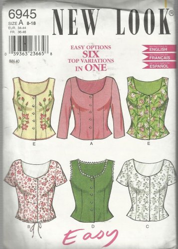 Pattern-Easy Options SIX Top Variations In One-Sizes 8-18
