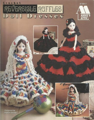 Crochet Pattern Booklet-Doll Dresses-Crochet Reversible Ruffles-Annie's Attic