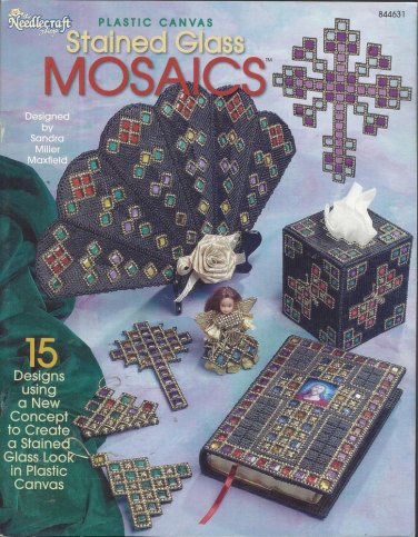 Plastic Canvas Pattern-Stained Glass Mosaics-15 Designs Create Stained Glass Loo