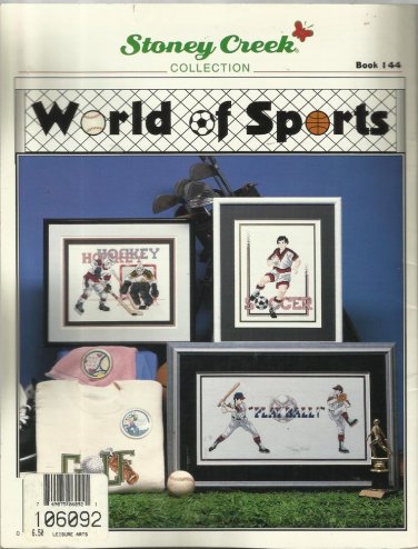 Cross Stitch Pattern Booklet-World of Sports-Baseball-Football-Golf-Soccer-Hocke
