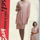 Pattern-Stitch N Save-Missses Unlined Cardigan & Dress in Sizes 10-12-14  Easter