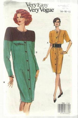 VOGUE Pattern-Very Easy Very Vogue-Misses Dress in Sizes 14-16-18