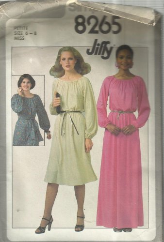 Vintage Jiffy Pattern-Misses Jiffy Pullover Dress in Two Lengths-Sz 6-8