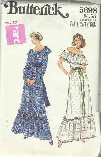 Vintage 70's Style Pattern-Misses Top-Slip-Skirt In Size 12