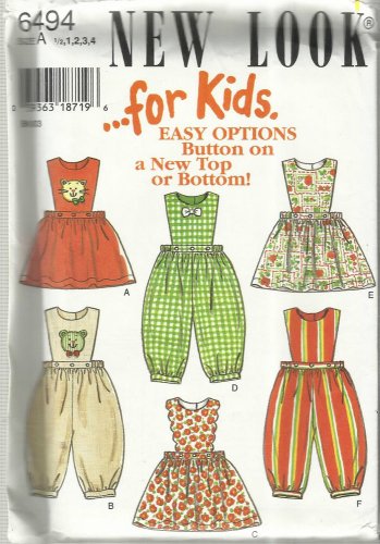 Pattern-New Look for Kids-Easy Options Button On New Top Or Bottom-Sz 1/2-4