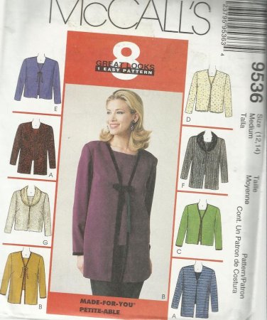 Pattern-8 Great Looks One Easy Pattern-Misses Cardigan & Top in Sizes Med. 12-14