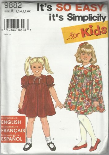 Pattern It's So Easy For Kids-Child's Dress-Sizes 2-3-4-5-6-6X