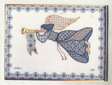 Cross Stitch Pattern-Blue & Gold Angel by Laura Perin Designs