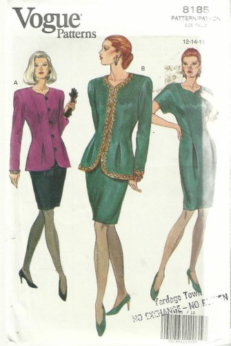 Pattern- Vogue-Very Easy Misses Jacket & Dress-Sizes 12-14-16