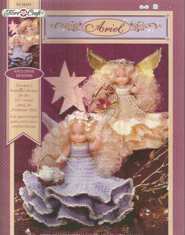 Crochet Doll Clothing Pattern Leaflet-5 3/4" Ariel Air Freshioner Doll Dresses