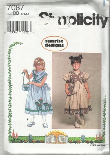 Simplicity Pattern-Sunrise Designs-Child's Dress & Purse-Sizes 5-6-6X