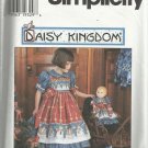 Pattern-Daisy Kingdom Child's Dress & Pinafore & Doll Dress for 17" Doll-Sz 3-6