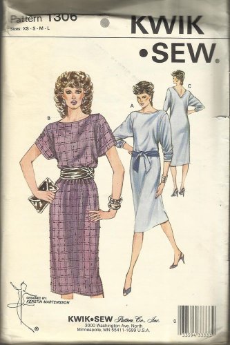 Kwik Sew Pattern-Misses Knit Dress In Sizes XS-S-M-L  Classic Style