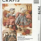 McCall's Craft Pattern-Faye Wine-18" Bear & Bunny Dolls and Clothes