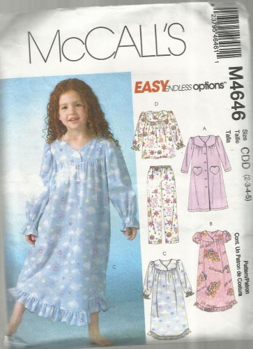 McCall's Easy Options Pattern-Child's Robe-Nightgown-Top- Pants  Sz 2-5 Christma