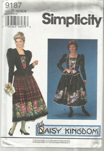 Simplicity Daisy Kingom Pattern-Misses Dress in Sizes 12-14-16