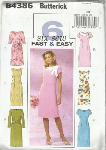 Pattern-Six Sew Fast & Easy-Misses Dress in Sizes 8-10-12-14