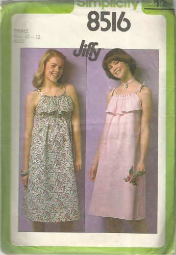 Vintage Simplicity Pattern-Misses JIFFY Pullover Sundress in Sizes 10-12