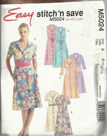 Pattern-Easy Stitch N Save-Misses Dress & Bias Sash in Sizes 8-10-12-14~Summer~