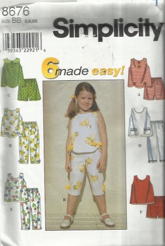 Simplicity Pattern-6 Made Easy-Child's Top-Pants-Shorts  Sizes 5-6-6X