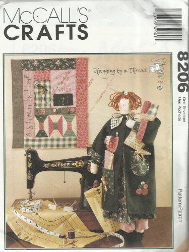 McCall's Craft Pattern-Hanging By A Thread-23" Sewing Doll With Quilt