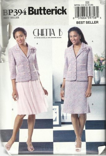 Plus Size Pattern-CHETTA B-Misses Jacket-Flower & Skirt in Sizes 14-16-18-20