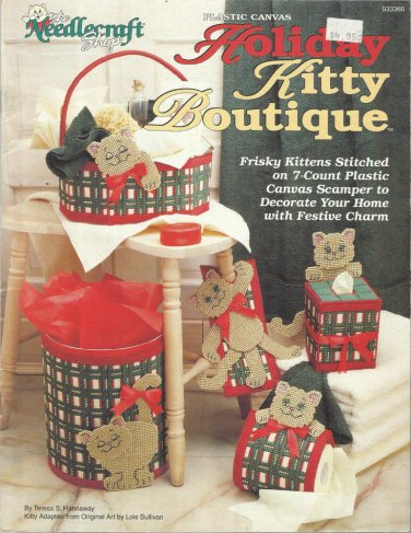 Plastic Canvas Pattern Booklet-Holiday Kitty Boutique-Tissue Cover & Roll Holder