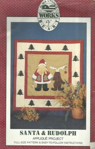 Applique Quilt Pattern-Alma Lynne's Work Of Heart-SANTA & RUDOLPH-30" x 30"