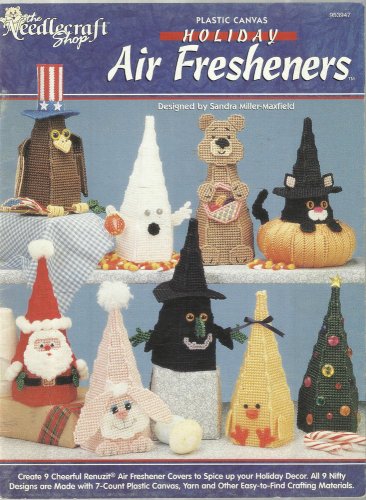 Plastic Canvas Pattern Booklet-Holiday Air Fresheners-Witch-Santa-Christmas Tree