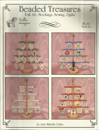 Cross Stitch Pattern-Beaded Treasures-Folk Art-Stockings-Sewing-Quilts