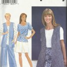 Simplicity Pattern-Misses Separates Vest-Top-Split Skirt-16-24