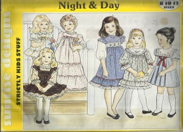 Sunrise Design Sewing Pattern-Night & Day-Collection Of Pretty Dresses-Nightgown