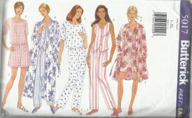 Butterick Fast & Easy Pattern-Misses Robe-Belt-Top-Shorts-Pants-Sizes L-XL